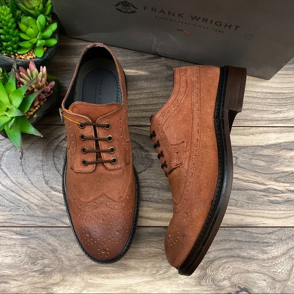 NIB Frank Wright Baird Rust Oil Suede Brogues 10 - Picture 1 of 11